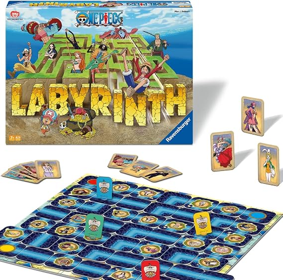 Ravensburger One Piece Labyrinth - A Strategic Maze Challenge Featuring Monkey D. Luffy and Crew - Fun Family Game for 2-4 Players - Ages 7 and Up