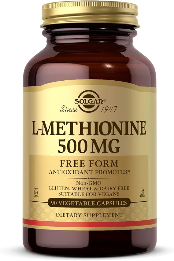 Solgar L-Methionine 500 mg, 90 Vegetable Capsules - Antioxidant Promoter