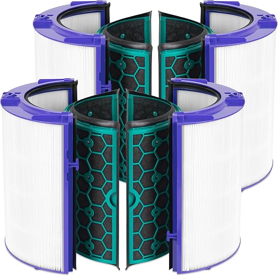 2 Pack TP04 Replacement Filter for Dyson HP04 TP04 DP04 Air Purifier | Sealed Two Stage 360Pure Cool Fan Combi Glass HEPA Filter & High Efficiency Activated Carbon Filter