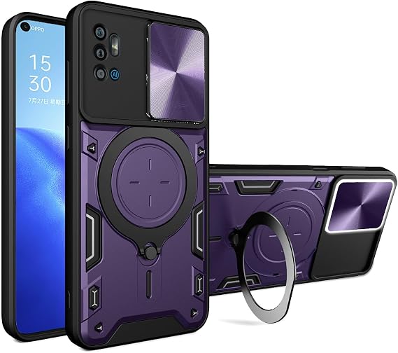 Compatible with ZTE Blade A71 Case,with Slide Camera Lens Cover Compatible with ZTE Blade A71 A7030 Case Purple