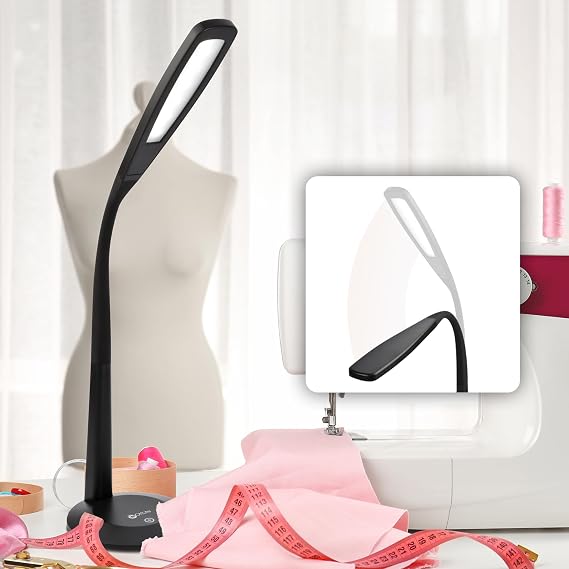 OttLite LED Desk Lamp with Flexible Neck, 3 Brightness Settings, Black