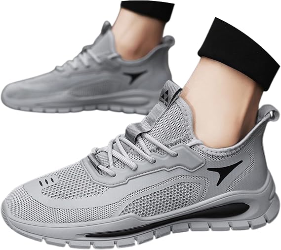 Mens Running Shoes - Men's Breathable Mesh Slip On Sneakers Lightweight Comfortable Walking Shoes For Casual Sports Gym Running And Outdoor Activities