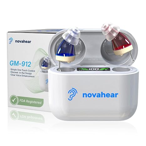 NOVAHEAR OTC Hearing Aids for Seniors, Discreet and Compact In-Ear Desing