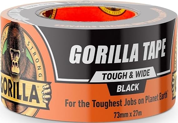 Gorilla 6003001 Tough & Wide Duct Tape, 30yd, Black