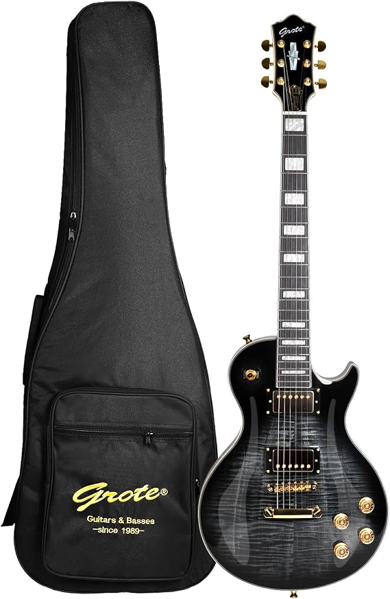 LP Electric Guitar Solid Body Electric Guitar Mahogany Neck Rosewood Fretboard Mahogany Body Stainless Frets Electric Guitar(GTLP-LM1-black)