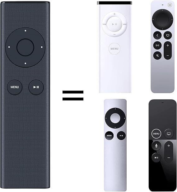 Replacement Remote Control for Apple TV Remote, Black .