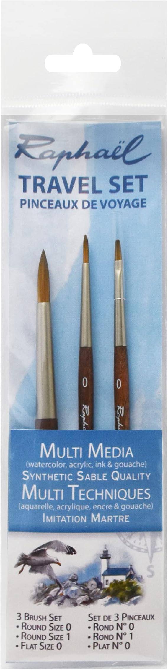 Raphael Travel Brush Set, Set of 3