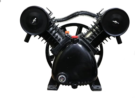 Air Compressor Pump 3HP 2 Piston V Style Twin Cylinder Motor Head Airtool Max Air Delivery 11.2 CFM @ 90 PSI 1150 rpm Flywheel 10 with single A V-groove
