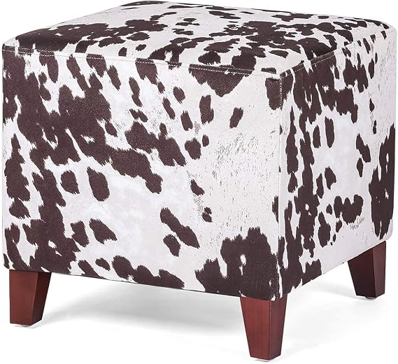 Ottoman with Square Cube Design, 16 Inch Footstools and Ottomans Small, Large Load Capacity, Square Foot Rest Ottoman for Living Room