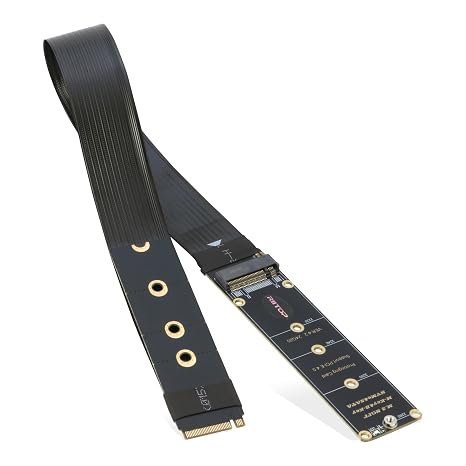 M.2 NVMe Extension Cable, NVMe Extender for Both M Key and B+M Key SSD in Size 2280/2260/2242/2230 Support PCIe 4.0 and SATA 6Gbps(1FT)
