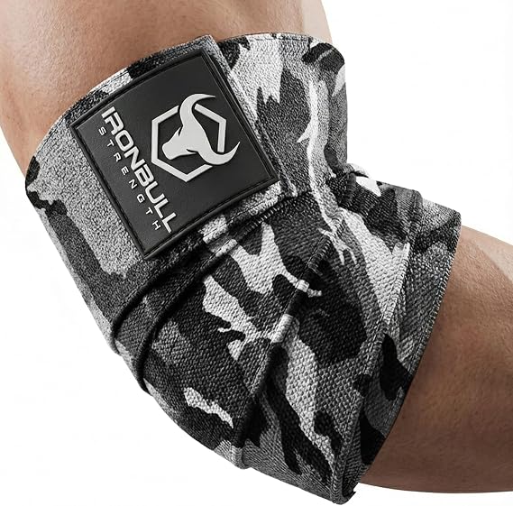 Elbow Wraps for Weightlifting (1 Pair) - 50" Elastic Elbow Braces for Weight Lifting - Elbow Support for Bench Press, Powerlifting, Fitness, Gym Workout - Gym Elbow Straps Weightlifting - Elbow Compression Strap Brace