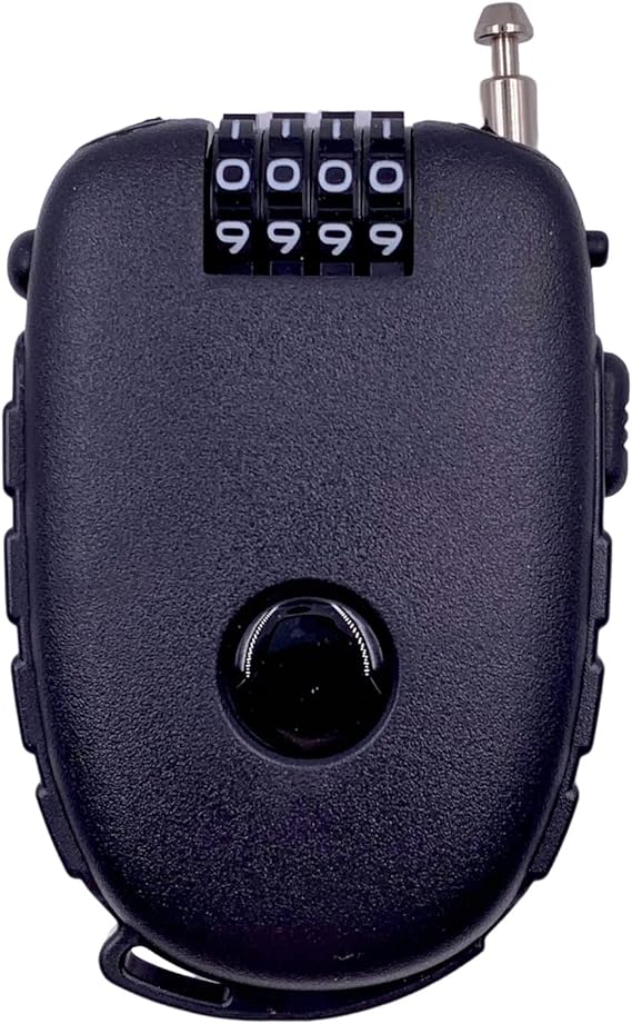 Bosvision Ultra-Secure 4-digit Combination Lock with 3 Feet Retractable Cable for Bike, Ski, Snowboard and Stroller