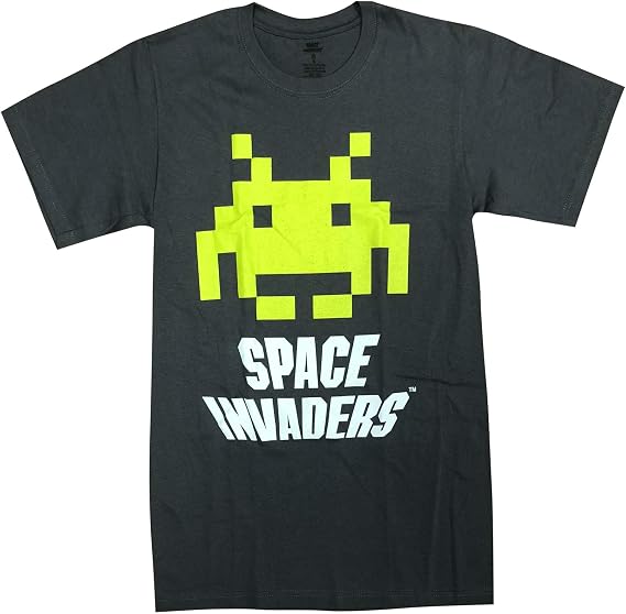 Hybrid Space Invaders Digital Invader Classic Retro Gaming Adult T-Shirt Gray Small