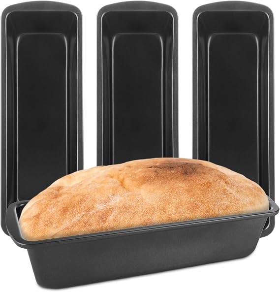 AKOLAFE 4 Pack Large Loaf Pans Nonstick Banana Bread Pan for Homemade Bread Baking Pan for Oven Metal Meatloaf Pans Sandwich Bread Loaf Pan for Baking Bread Tins for Baking Meat Loaf Cake (Inner 10x3)