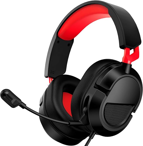 PC Headset, Gaming Headsets with Mic 2025 Upgrade for MacLaptopPS 5/5 Pro/4Xbox Series X/S/OneSwitch. Wired Gaming Headphones with Splitter -360 Mic. Gifts for SonFriendsHusbandKids