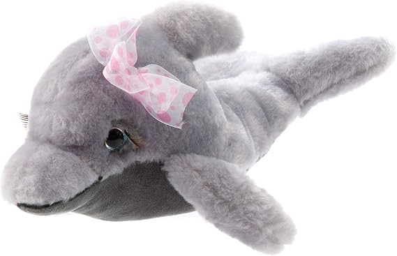 The Petting Zoo Lash'z Dolphin Stuffed Animal Plushie, Kids Gifts, 14 in