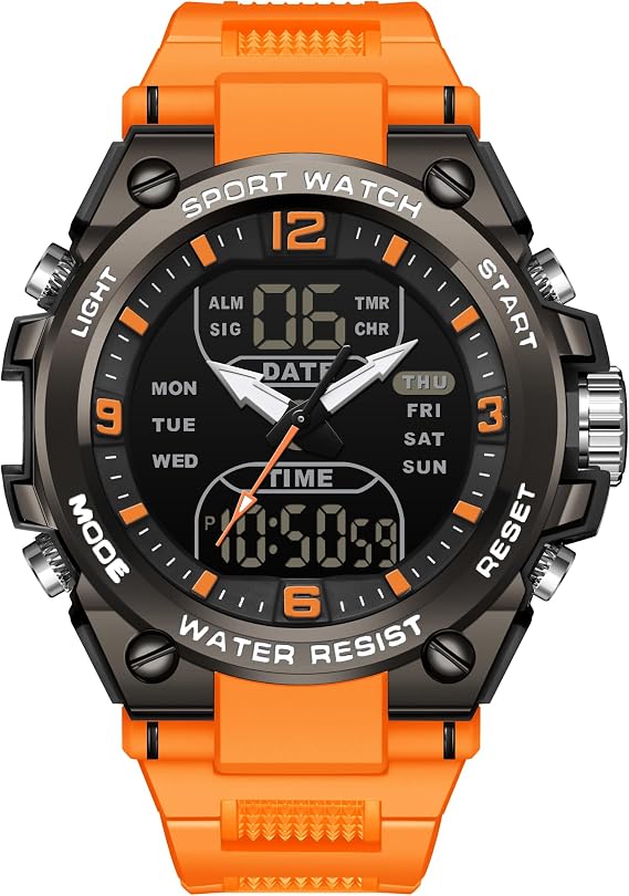 Mens Digital Watch Tactical Military Watches for Men 5 ATM Waterproof Watch