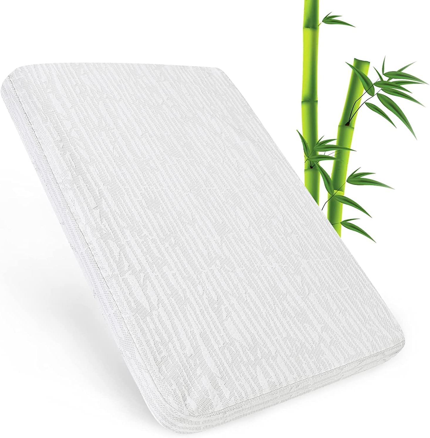 SPRINGSPIRIT Travel Cot Mattress 95x65cm, Fits for Red Kite and Graco Travel Cot, Waterproof Bamboo Viscose surface, Dual Sided Firm for Babies, Foam Travel Cot Mattress Topper