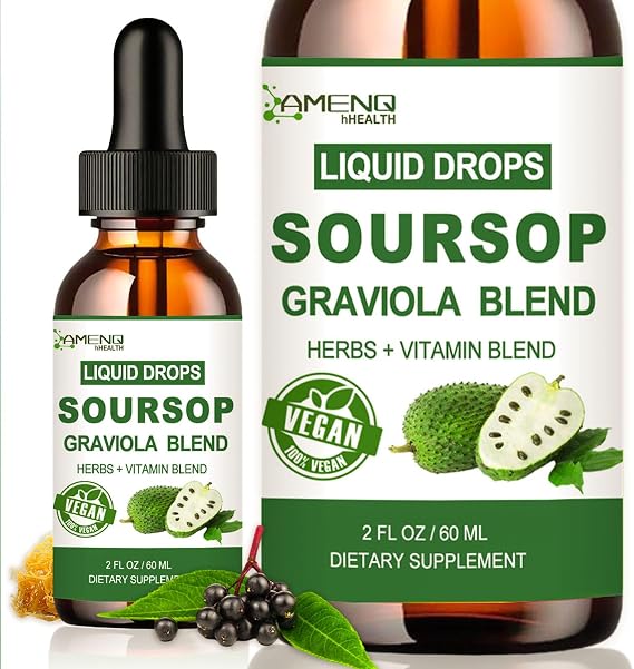 Soursop Bitters Liquid Drops, Soursop Leaves & Fruit Extract with Sea Moss