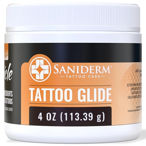 Saniderm Tattoo Glide (4 oz) Dreamsicle, Naturally Scented with Orange and Vanilla Essential Oils, Made with Premium Ingredients Use During and After the Tattoo Process Soft, Whipped Texture