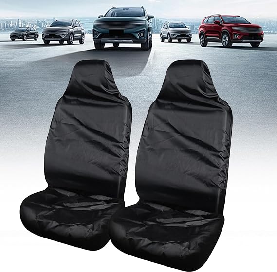 2 Pcs Car Seat Covers Front,Universal Waterproof Car Seat Cover Front,Heavy Duty Auto Seat Cover Front Black Seat Covers Suitable for Most Cars Protect Seat From Dirt(Black)