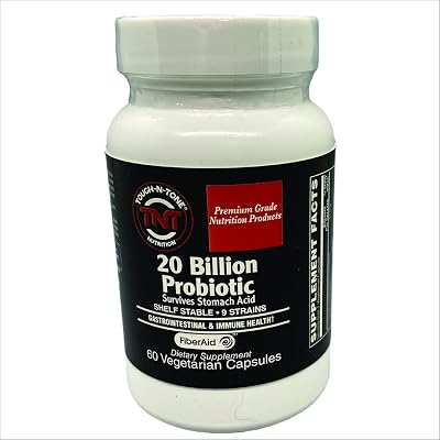 TOUGH-N-TONE 20 Billion Probiotic A high-Potency Formula offering 20 Billion CFUs in a Proprietary Blend of 9 strains, Designed for Daily use and The Maintenance of Healthy Gut Flora.