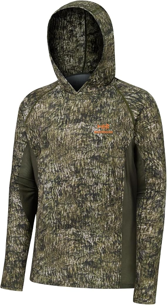 BASSDASH Mens UPF 50+ Lightweight Hunting Camo Hoodie Shirt FS30M