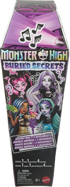 Monster High Buried Secrets Dolls and Accessories, Concert Lurks Theme with Mystery Doll and 5 Unboxing Surprises (Characters May Vary)