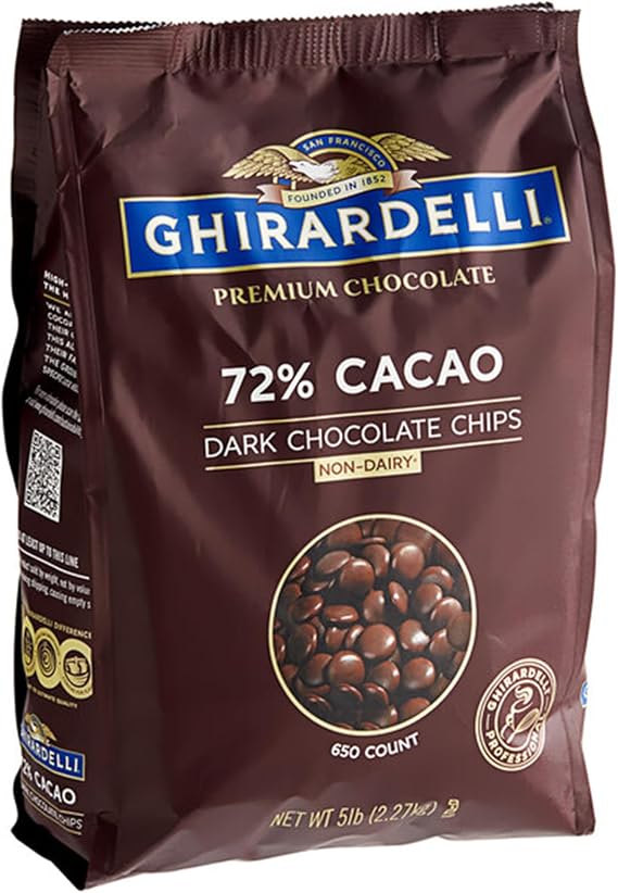 72% Non-Dairy Dark Chocolate .65M Baking Chips 5 lb. WS-99941723-NPF