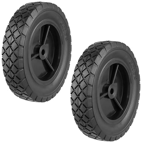 SOUJAP 2 PCS 8 x 1.34 Inch Solid Wheelbarrow Tyre, 20cm Semi Solid Rubber Wheel Replacement for Sack Truck