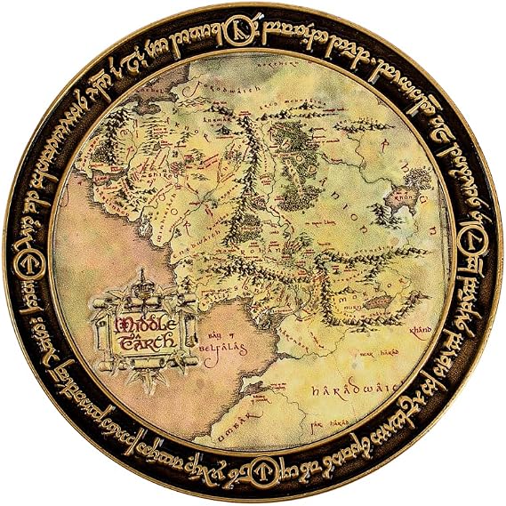 Lord of the Rings XL Coin - Middle Earth Map Design - Limited Edition Individually Numbered Collectible - LOTR Gifts for Men Women Adults