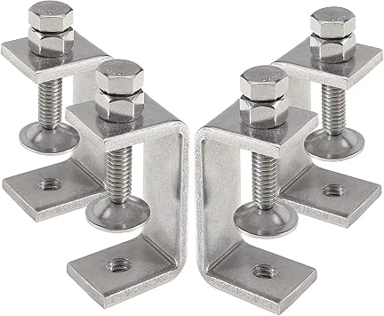 Heavy Duty 304 Stainless Steel Tiger Clamps (4pcs) - Wide Jaw Opening, Ideal for Woodworking & Crafts