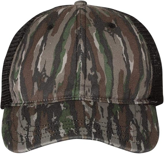 Richardson - Garment Washed Printed Trucker Cap - 111P - Adjustable - Realtree Original/Black
