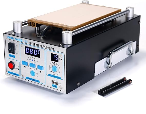 YIHUA 946D-III Digital LCD Screen Separator 5V 1A USB Power Supply & UV Curing Lamp with Built-in Long-Lasting Vacuum Pump for Mobile Phones & Smartphones F /C (19.8 cm x 11 cm/ 7.8" x 4.3" 0.05)