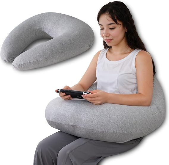 QUEEN ROSE Cooling Gaming Pillow with Extra Replacement Grey Pillowcase