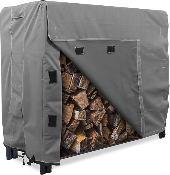4 Log Rack Cover 4ft, 4 Feet, Grey