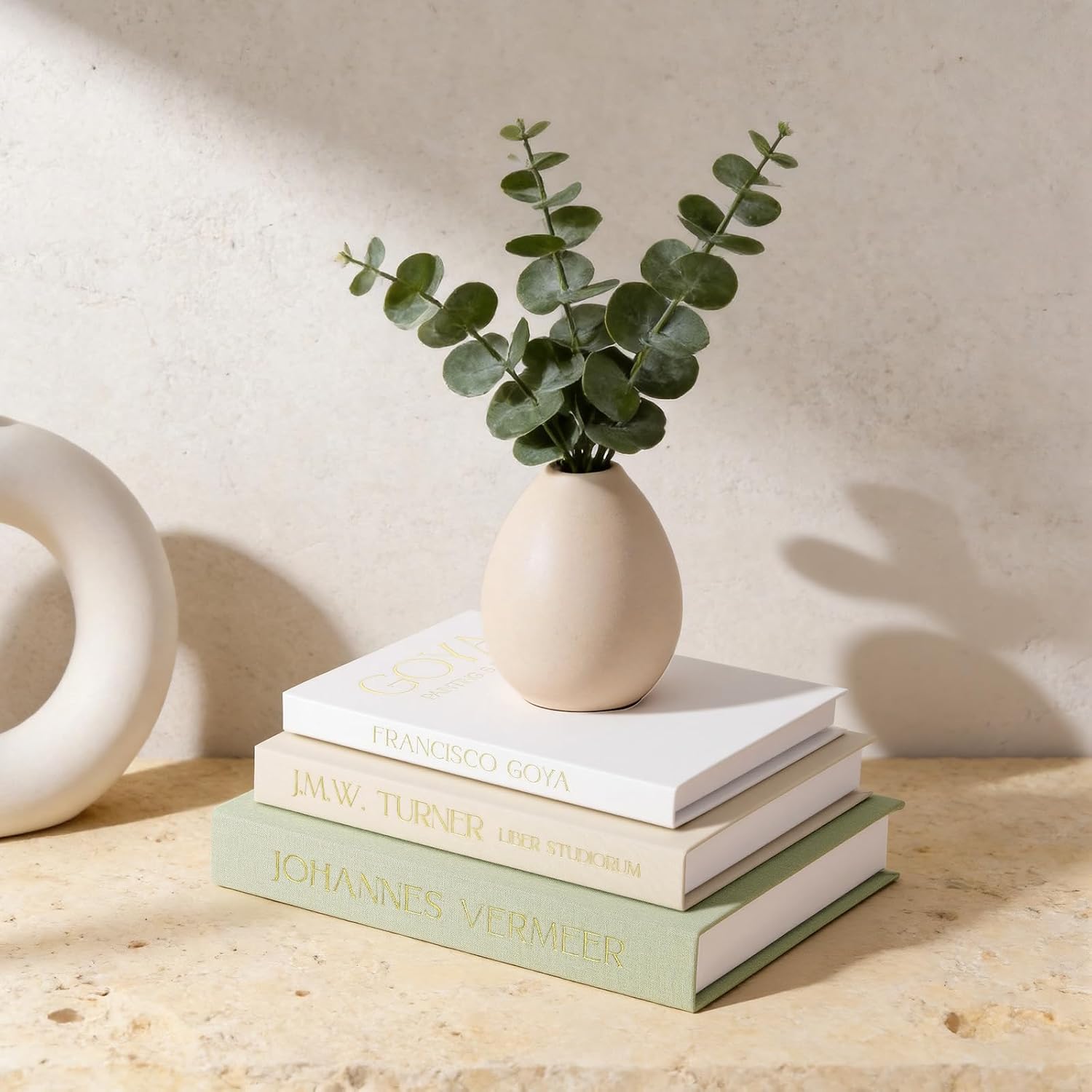 Set of 3 Aesthetic Decorative Books, Stackable Faux Books, Linen Decor Book Storage Box for Coffee Table, Bookshelf, Office - Home Bedside Table Decors