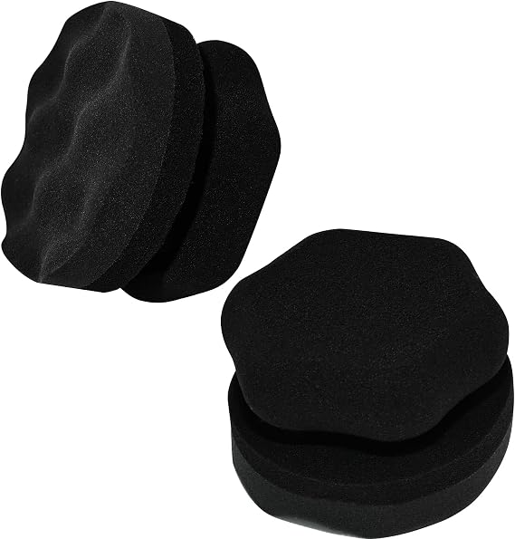 2 Pack Large Tire Hex Tire Shine Applicator Pads (Black)