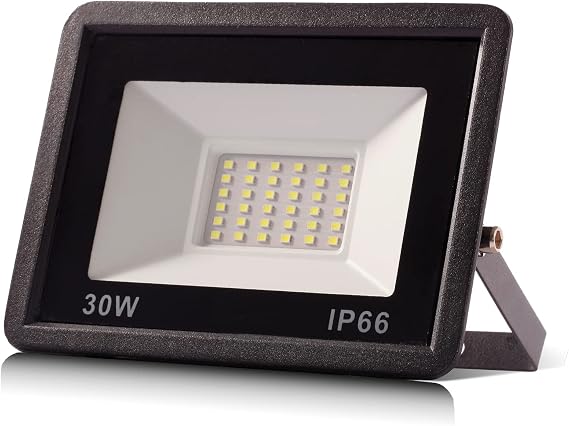 30W LED spotlight, outdoor 3000lm LED wall spotlight, outdoor spotlight, cool white 6000K waterproof IP66 LED light spotlight, [Energy Class F] for workshop garage garden