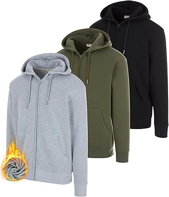 PURE CHAMP 3 Pack Fleece Hoodies for Men Long Sleeve Essentials Hoodie Cotton Active Athletic Workout Sweatshirts for Men