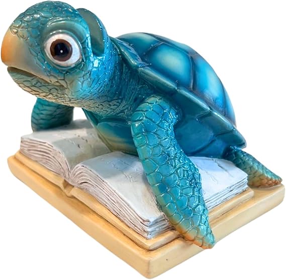 Sea Turtle Eyeglasses Holder - Whimsical Ocean Glasses Stand Display | Convenient eyewear storage solution, unique nautical home decor accent piece, coastal sea turtle figurine for desk nightstand