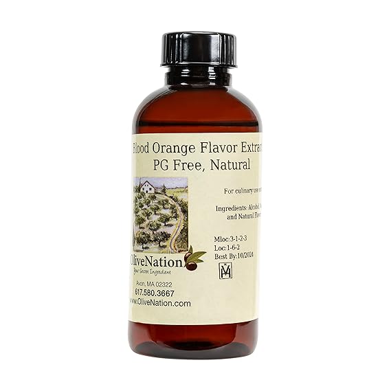 Clear Blood Orange Flavor - Rich Citrus Flavoring for Baked Goods - Beverages - Non-GMO - Gluten Free - Kosher - Vegan - 4 ounces