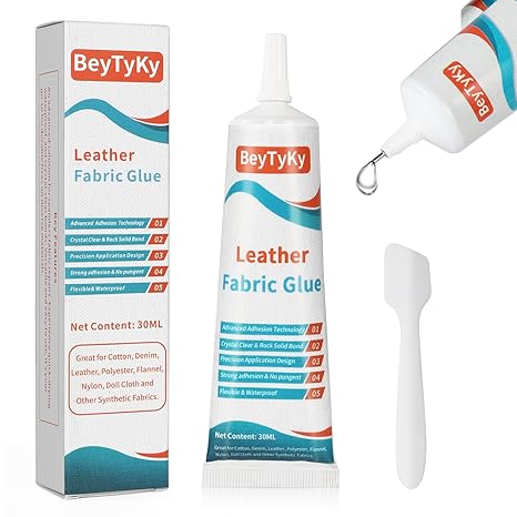 Strong Permanent Fabric Glue - Clear, Washable, No-Sew Liquid Stitch Glue for Fabric Clothing Repair (30ML*1PCS)