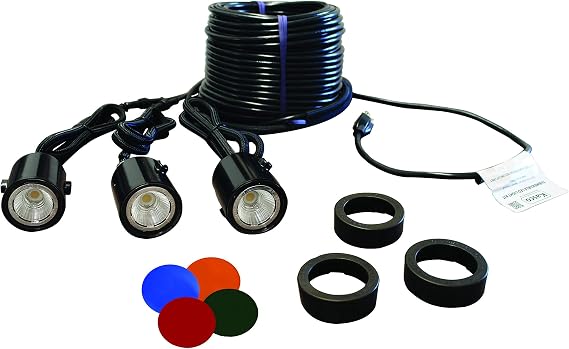 Kasco 3/4HP J Series Fountain w/ 3-Fixture Light Kit, 120V, 50ft Power Cord