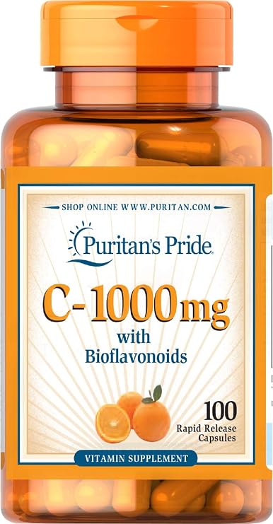 Puritan's Pride Vitamin C with Bioflavonoids for Immune System Support & Skin Health Capsules