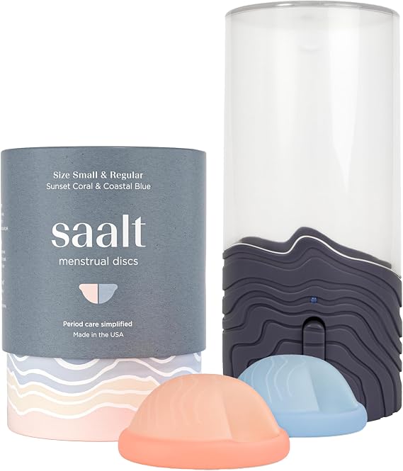 saalt Soft Menstrual Disc Duo with Steamer | Reusable Period Discs in 2 Sizes and Steamer for Easy Cleaning and Comfortable Menstrual Care