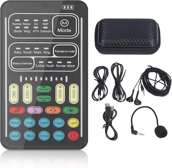 I9 Voice Changer, Portable Real-Time Sound Modulator for Gaming & Streaming