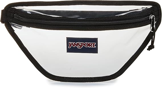 JanSport Clear Waistpack 1L Transparent Fanny Pack, One Main Compartment, Adjustable Hip Belt & Crossbody Strap, Clear