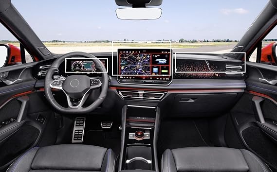 Volkswagen Tiguan ile Uyumlu E-Tsi 2024 2025 2026 Multimedya Gösterge ve Konsol 9H Nano Ekran Koruyucu Set