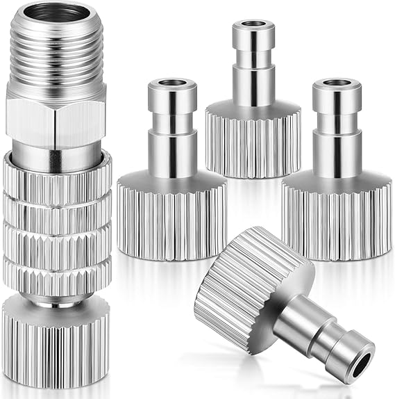 5 Pcs Airbrush Quick Release Coupling Disconnect Disconnect Adapter Kit | Air Compressor Connector, Adjustment Control Valve Included, Fits Airbrush Hose, 1/8 in Coupling, Airbrush Accessories